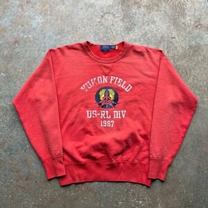 Polo Ralph Lauren Yukon Field US-RL DIV 1967 Red‎ Graphic Sweatshirt Mens Medium